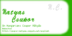 matyas csupor business card